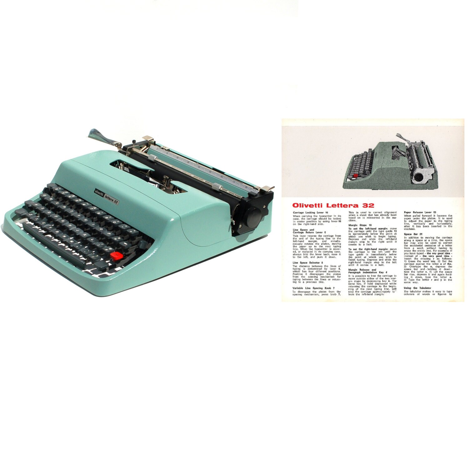 Olivetti lettera 32 carriage lock