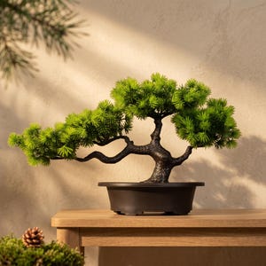 Tallbonsaiträd | Japansk Niwaki-dekoration | Konstgjord bonsaiväxt | Zen-växt | Bonsaitrukta | Realistisk bonsai | Inget underhåll