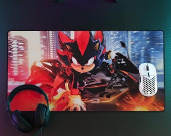 Shadow the Hedgehog Mauspad, Sonic Gaming Schreibtischmatte, Shadow Racing Mauspad, Gamer Schreibtischunterlage, Sonic Fan Geschenk