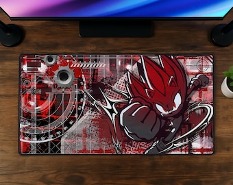 Shadow the Hedgehog Mauspad, Sonic Gaming Mauspad, Rote Frutiger Aero Schreibtischunterlage, XXL Schreibtischunterlage, Videospielgeschenk für Gamer