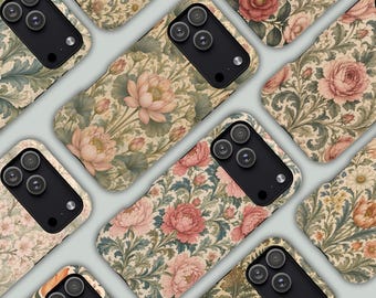 William Morris iPhone Case, Floral Botanical Cover, Cottagecore Victorian Design