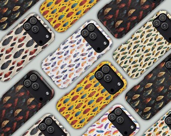 Watercolor Feather iPhone Case, Boho Bird Nature Print,  Tough, MagSafe