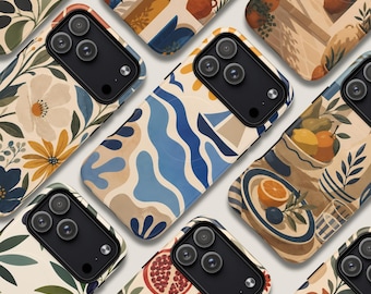 Mediterranean Floral iPhone Case, Boho Colorful Tough MagSafe Protection (iPhone 17)