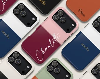 Personalized Phone Case, Custom Name Phone Case, Two Tone iPhone Case
