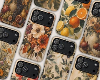Flower Phone Case, Vintage Floral Fall Design for iPhone