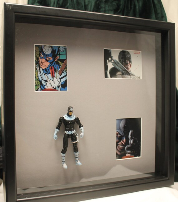 Items similar to Marvel Shadow Box Bullseye Collectible Action