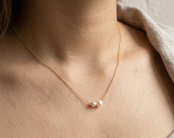 18K Plated Freshwater Pearls Chain Necklace