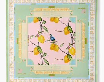 Lemon & Bird Modern American Mahjong Mat with Rubber Portable Design