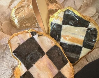 Set of 6 Handcrafted MacKenzie-childs inspired Oyster Shell Napkin Rings
