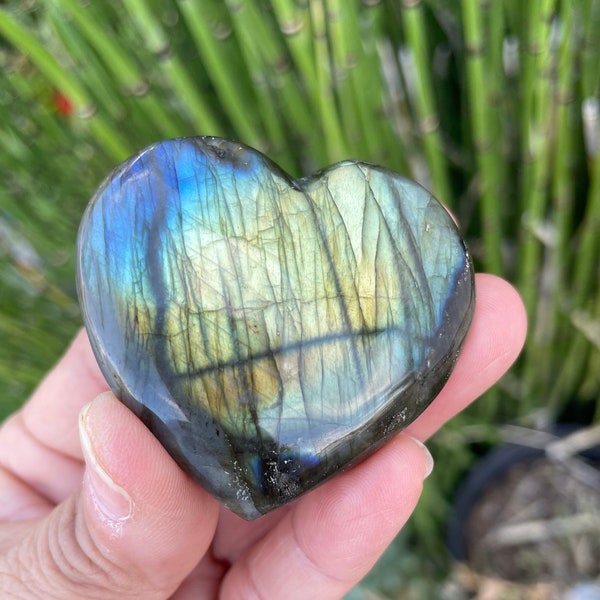 Labradorite Heart With Stunning Flash