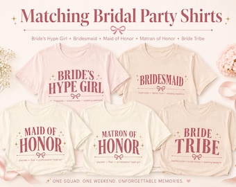 Bridal Party Shirts, Brides Hype Girl Tee, Bridesmaid Shirt, Maid of Honor Shirt, Bride Tribe, Bachelorette Party Tee