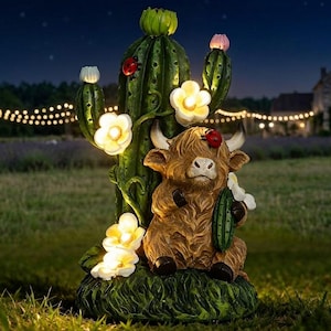 Solar Cactus Light - Etsy