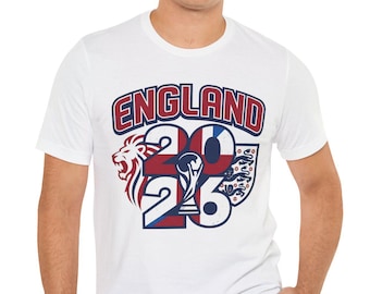 England 2026 Three Lions Soccer Shirt Tee | World Cup 2026 Football Fan