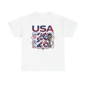 USA 2026 Soccer World Cup Graphic Tee, USMNT Fan Apparel, America Soccer Jersey Style image 2