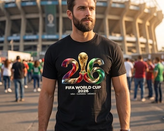 Camiseta gráfica del trofeo de la Copa Mundial de la FIFA 2026 / Camiseta para aficionados al fútbol de EE. UU., Canadá y México