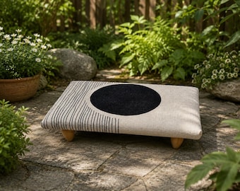 Handmade Ottoman Footstool Small Bench Floor Pouf Yoga Stool Bed Step Rustic Ottoman Seat