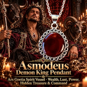 Asmodeus Demon King Pendant · Ars Goetia Spirit Vessel · Wealth, Lust, Power, Hidden Treasure & Command