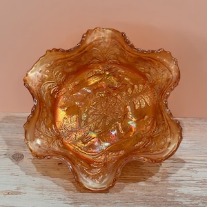 Orange Carnival Glass Butterfly - Etsy