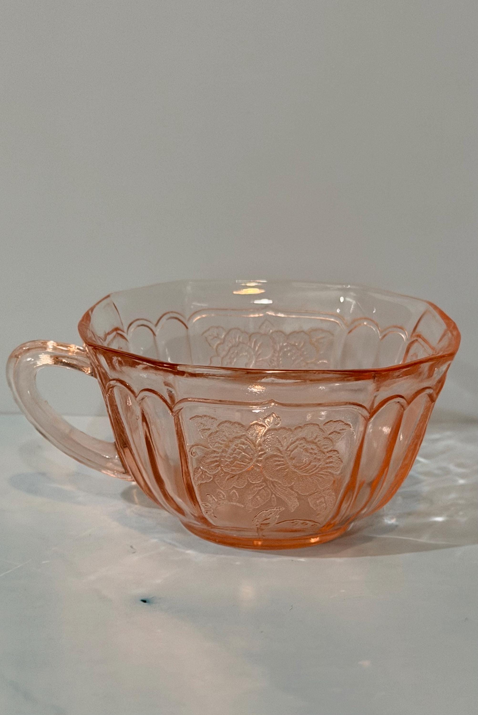 ⑤希少 ホッキンググラス メイフェア オープンローズ ボウル 2色セット Pink Mayfair Open Rose Depression Glass - Etsy
