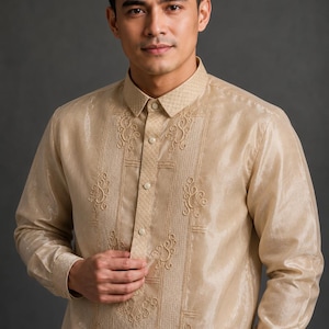 filipino men's dress shirt Barong Tagalog Filipino Formal Shirt | Philippine National Costume #1081