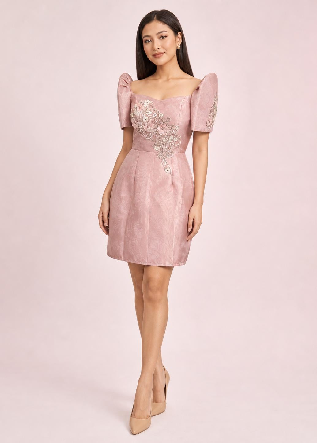 rose gold filipiniana dress Gown 031223