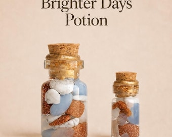Potion met positiviteitsspreuk | Heldere dagen | Opbeurende kristallen fles, Witchy talisman-cadeau