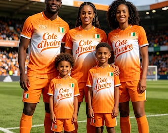 Maillot de football personnalisé Côte d'Ivoire 2026, Maillot de football avec nom personnalisé, T-shirt drapeau de la Côte d'Ivoire pour hommes, femmes, enfants, jeunes