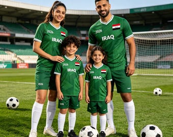 Personalized Iraq Soccer Jersey 2026, Custom Name Football Shirt,Iraq Flag T shirt For Mens Womens Kids Youth