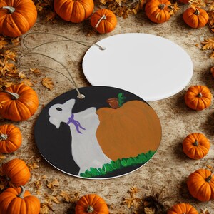 Ghost Dachshund Ornament, Halloween gift for dachshund lover, Gothic dachshund