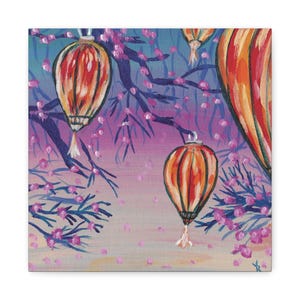 Asian Lights canvas wall art (print of the original), gift for Lunar New Year, Asian lamp gift, Asian lamp decor, wall art decor