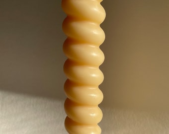Spiral - Handmade sculptural beeswax candle made with 100% locally sourced pure beeswax and cotton wick, gift boxed