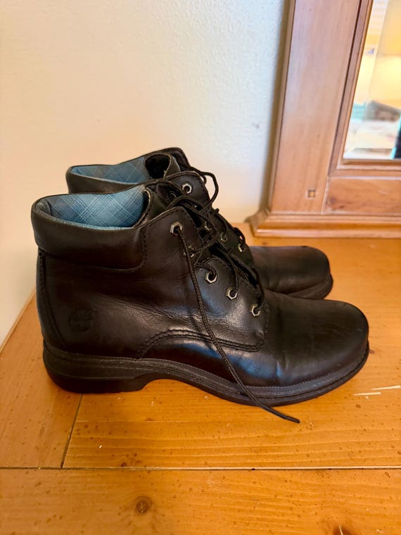 Timberland, Vintage Timberland Black Leather Chukka Boots Women’s Size 7M Lace Up