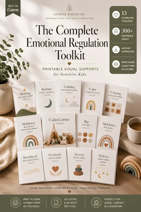 The Gentle Growth Toolkit™ | Build Confidence, Emotional Skills & Independent Routines | 13 Printable Parenting Resources