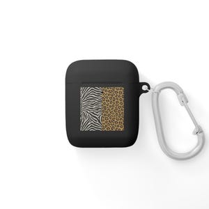 Zebra and Leopard Patch AirPods Case Cover | Animal Print Wireless Earbud Case