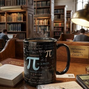 Pi Symbol Math Equations Mug | Black Ceramic