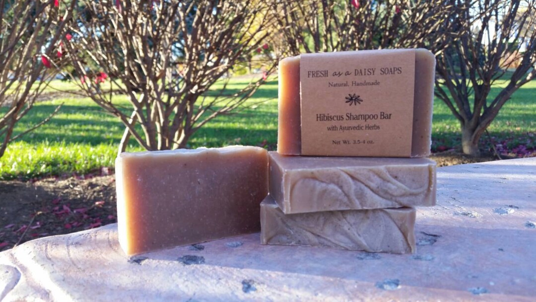 Hibiscus Shampoo Bar, Handmade Cold Process Soap, 100 Natural, VEGAN, Ayurvedic Shampoo Bar Etsy