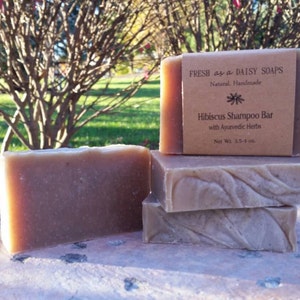 Hibiscus Shampoo Bar, Handmade Cold Process Soap, 100% Natural, VEGAN, Ayurvedic Shampoo Bar