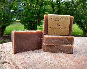 Sandalwood Vanilla, Natural Handmade Soap, Cold Process, Vegan