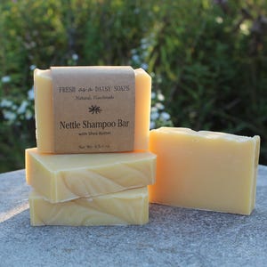 Nettle Shampoo Bar with Shea Butter, Oatstraw, and Horsetail, Natural Handmade Soap, VEGAN