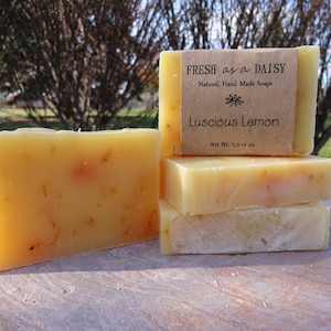 Luscious Lemon, Natural Handmade Soap, Cold Process Soap, Kitchen Soap