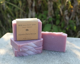 Japanese Cherry Blossom, Natural Handmade Soap, Cold Process Soap, VEGAN