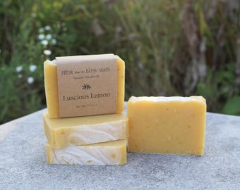 Luscious Lemon, Natural Handmade Soap, Cold Process Soap, Kitchen Soap