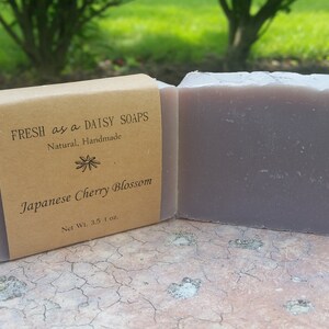 Japanese Cherry Blossom, Natural Handmade Soap, Cold Process Soap, VEGAN image 2