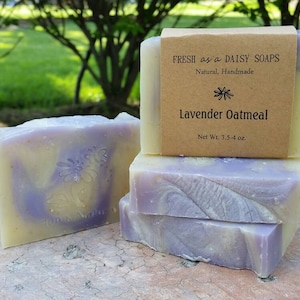 Lavender Oatmeal, Natural Handmade Soap, Moisturizing Soap, Cold Process, Gluten-Free