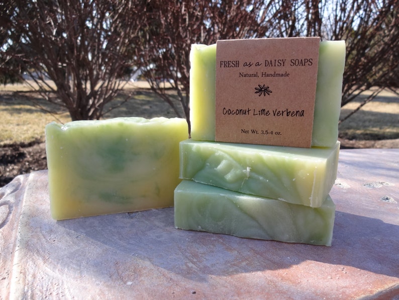 Coconut Lime Verbena, Natural Handmade Soap, Cold Process, Vegan image 1