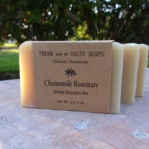 Chamomile Rosemary Shampoo Bar, Handmade Soap, Cold Process Soap, VEGAN