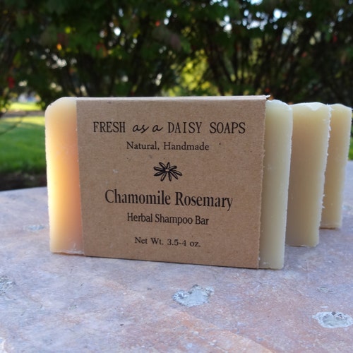 Chamomile Rosemary Shampoo Bar Handmade Soap Cold Process Etsy