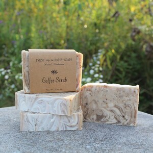 Coffee Scrub Soap with Mango Butter, Organic, Unscented, Natural Cold Process Soap, Kitchen Soap, VEGAN