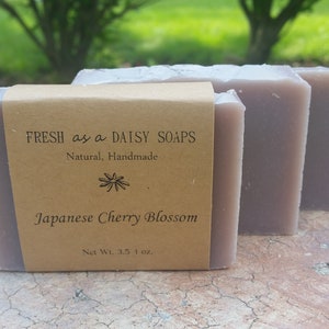 Japanese Cherry Blossom, Natural Handmade Soap, Cold Process Soap, VEGAN image 3