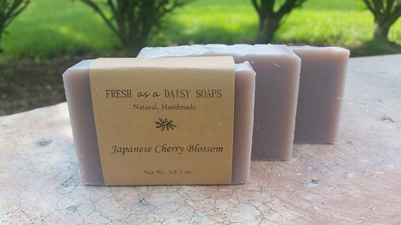 Japanese Cherry Blossom, Natural Handmade Soap, Cold Process Soap, VEGAN image 3